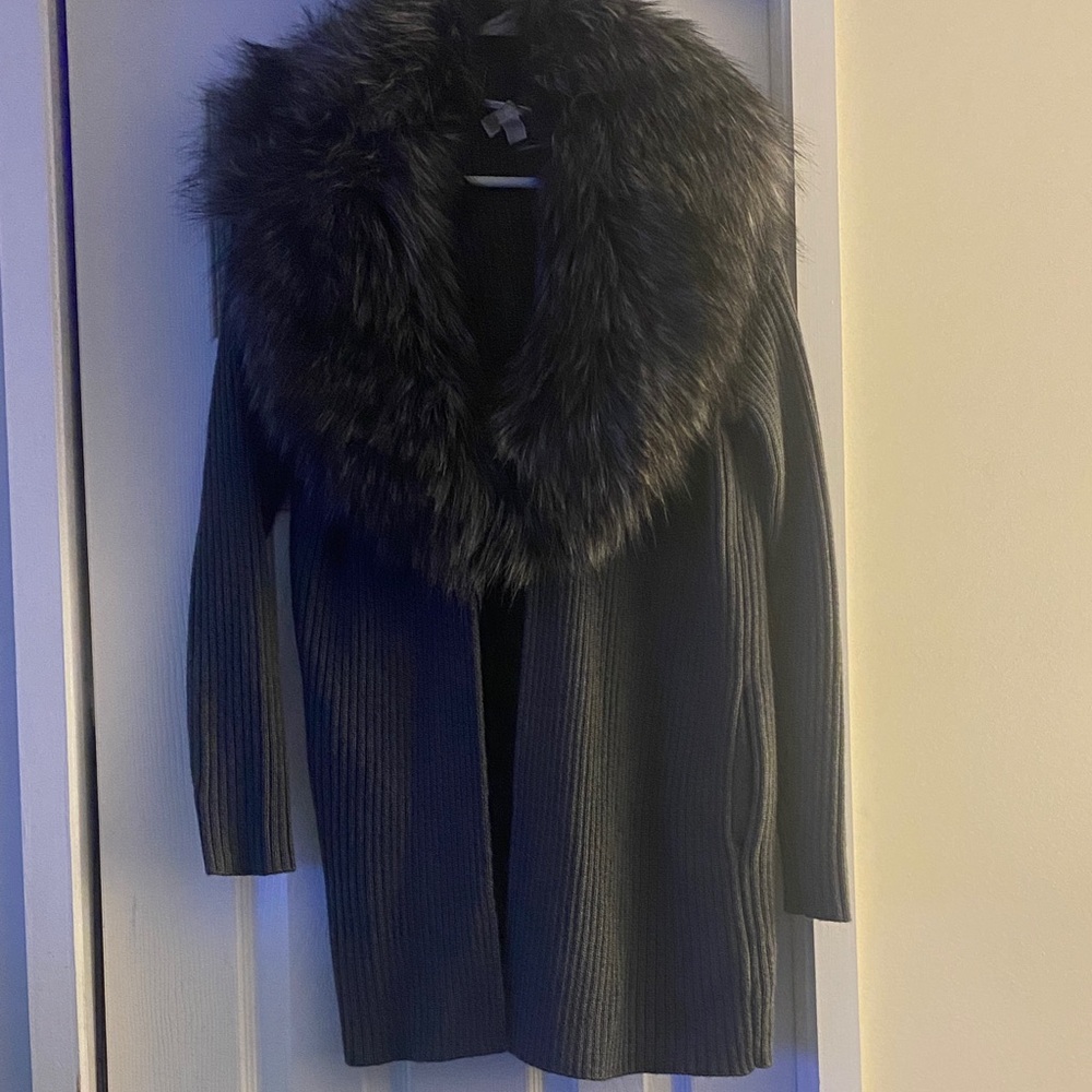 Michael Kors  Faux Fur Collar cardigan